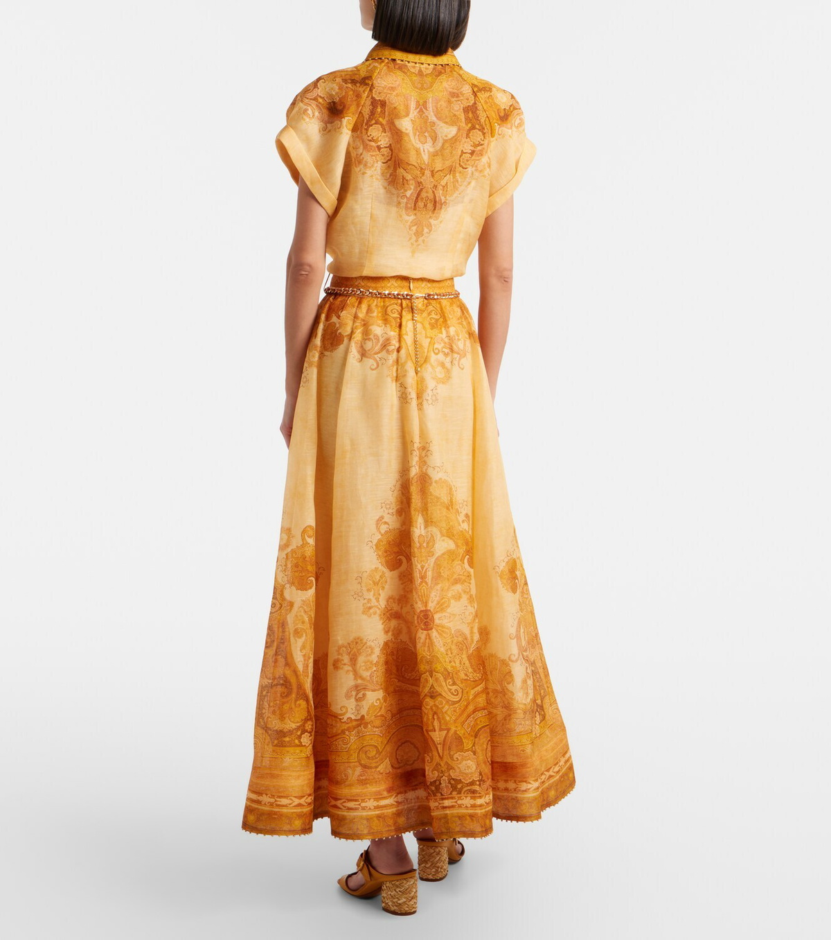 Zimmermann Como printed linen and silk maxi skirt