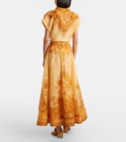 Zimmermann Como printed linen and silk maxi skirt
