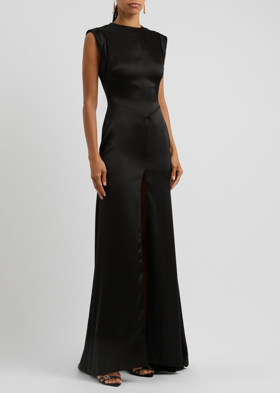David Koma Satin Gown Black David Koma