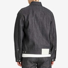 Jil Sander Men's Raw Denim Trucker Jacket in Deft Blue