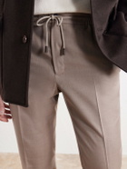 Slowear - Tapered Wool and Silk-Blend Twill Drawstring Trousers - Neutrals