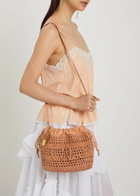 Chloe Summer Banana Leather and Raffia Cross-body Pouch - Natural - One Size