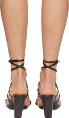 LEMAIRE Brown Beads Cross 80MM Heeled Sandals