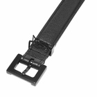 Saint Laurent Men's Monogram Logo Belt in Black/Black