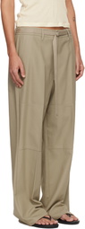 LE17SEPTEMBRE Beige Twill Paneled Trousers