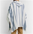 James Perse - Striped Linen Hooded Poncho - Blue