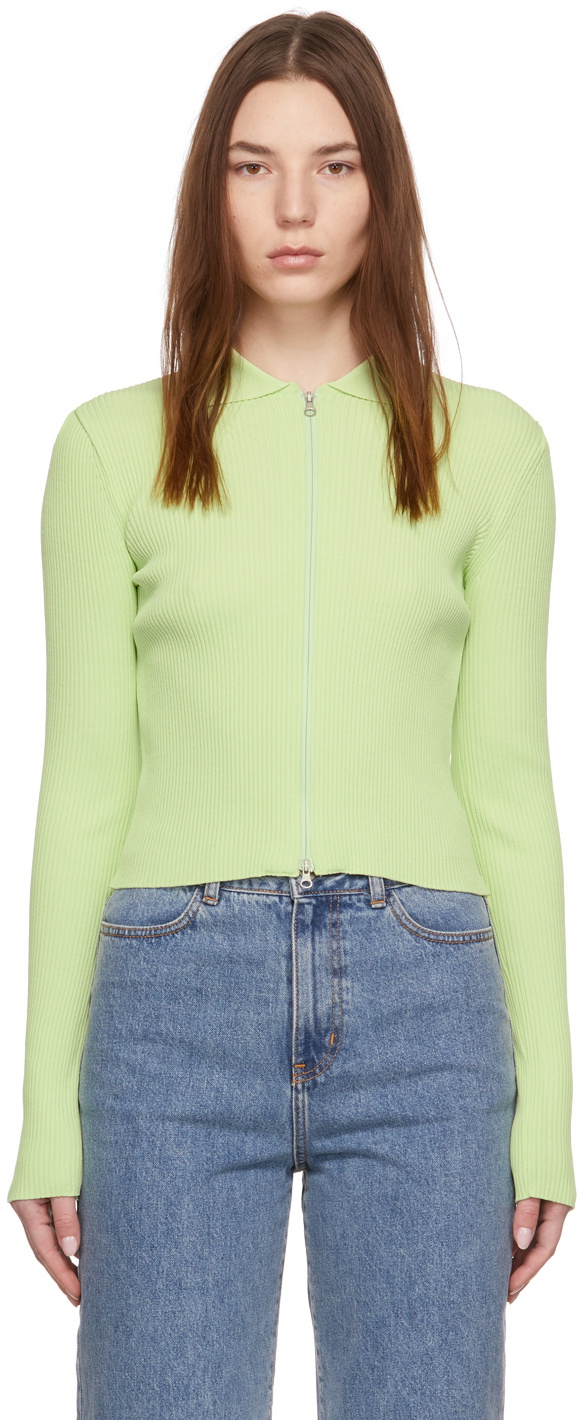 AMOMENTO Green Zip Cardigan AMOMENTO