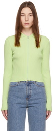 AMOMENTO Green Zip Cardigan