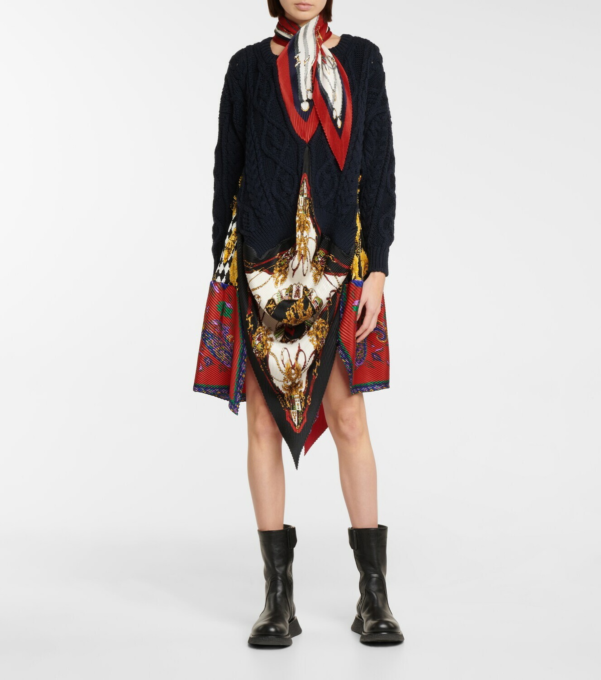 Junya Watanabe Layered asymmetric midi dress Junya Watanabe