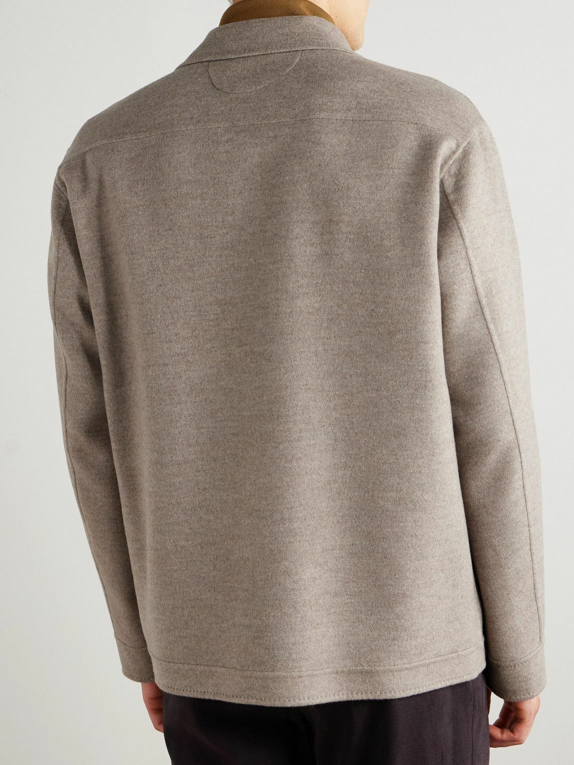 Kiton - Wool and Cashmere-Blend Overshirt - Neutrals
