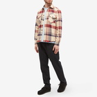 Portuguese Flannel Men's Coachella Check 2 Pocket Overshirt in Beige/Red/Navy