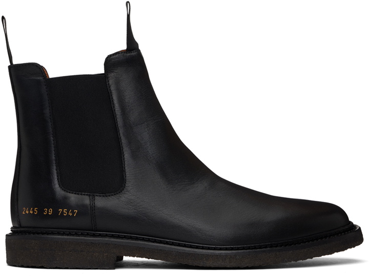 Photo: Common Projects Black Leather Chelsea Boots