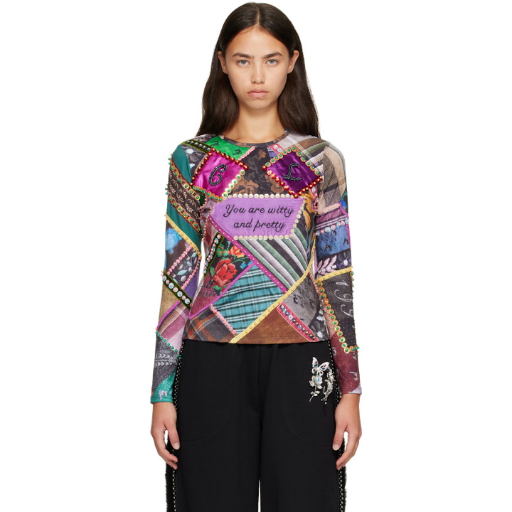 Photo: Chopova Lowena Multicolor 'Pretty' Beaded Jersey Top
