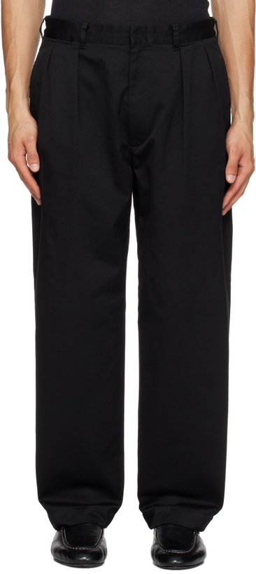 Photo: nanamica Black Double Pleated Chino Trousers