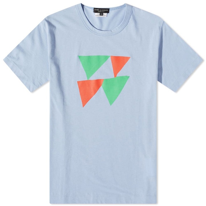 Photo: Comme des Garçons Homme Plus Men's Triangle Print T-Shirt in Blue