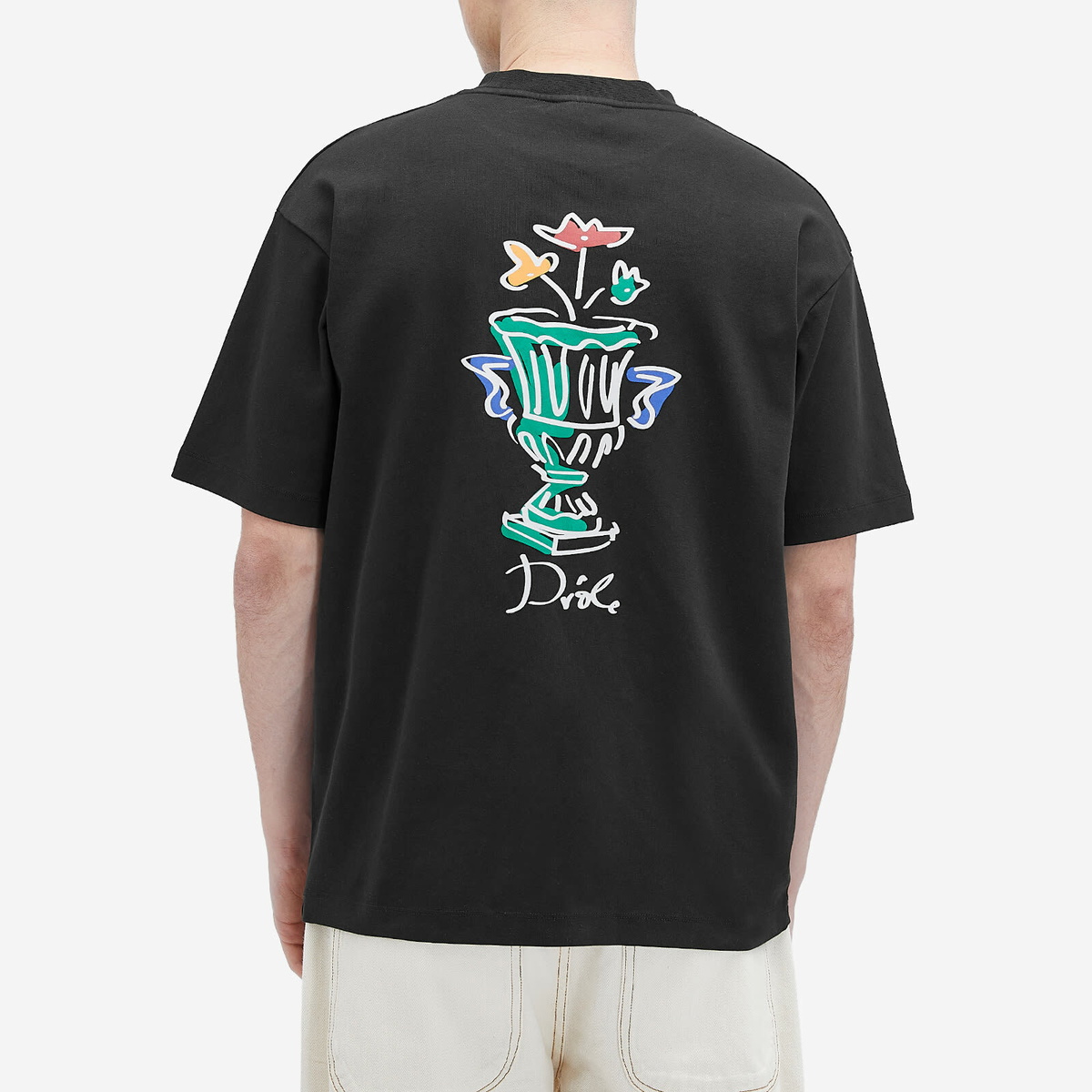 Drôle de Monsieur Men's Vase Logo T-Shirt in Black