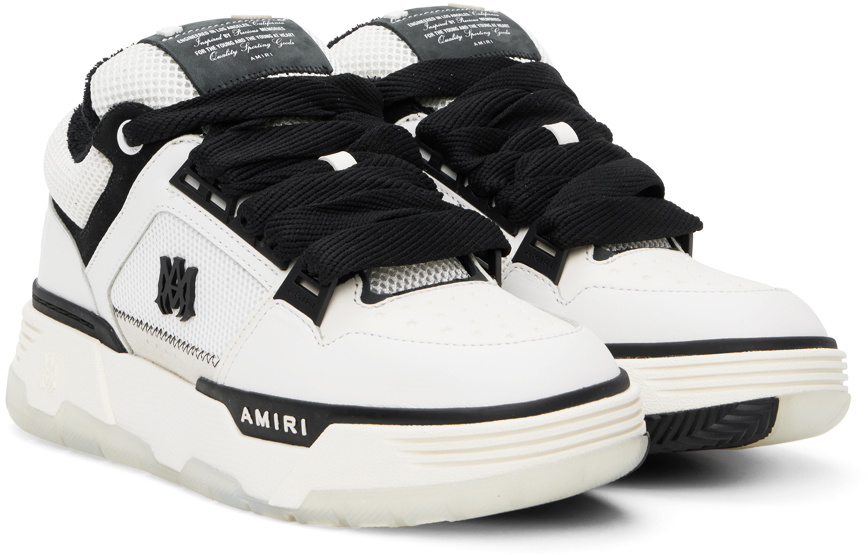 ★関税込み★ AMIRI WHITE AND BLACK LEATHER MA-1 SNEAKERS AMIRI White & Black MA-1 Sneakers Amiri