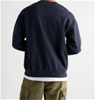 Adsum - Logo-Embroidered Garment-Dyed Fleece-Back Cotton-Jersey Sweatshirt - Blue