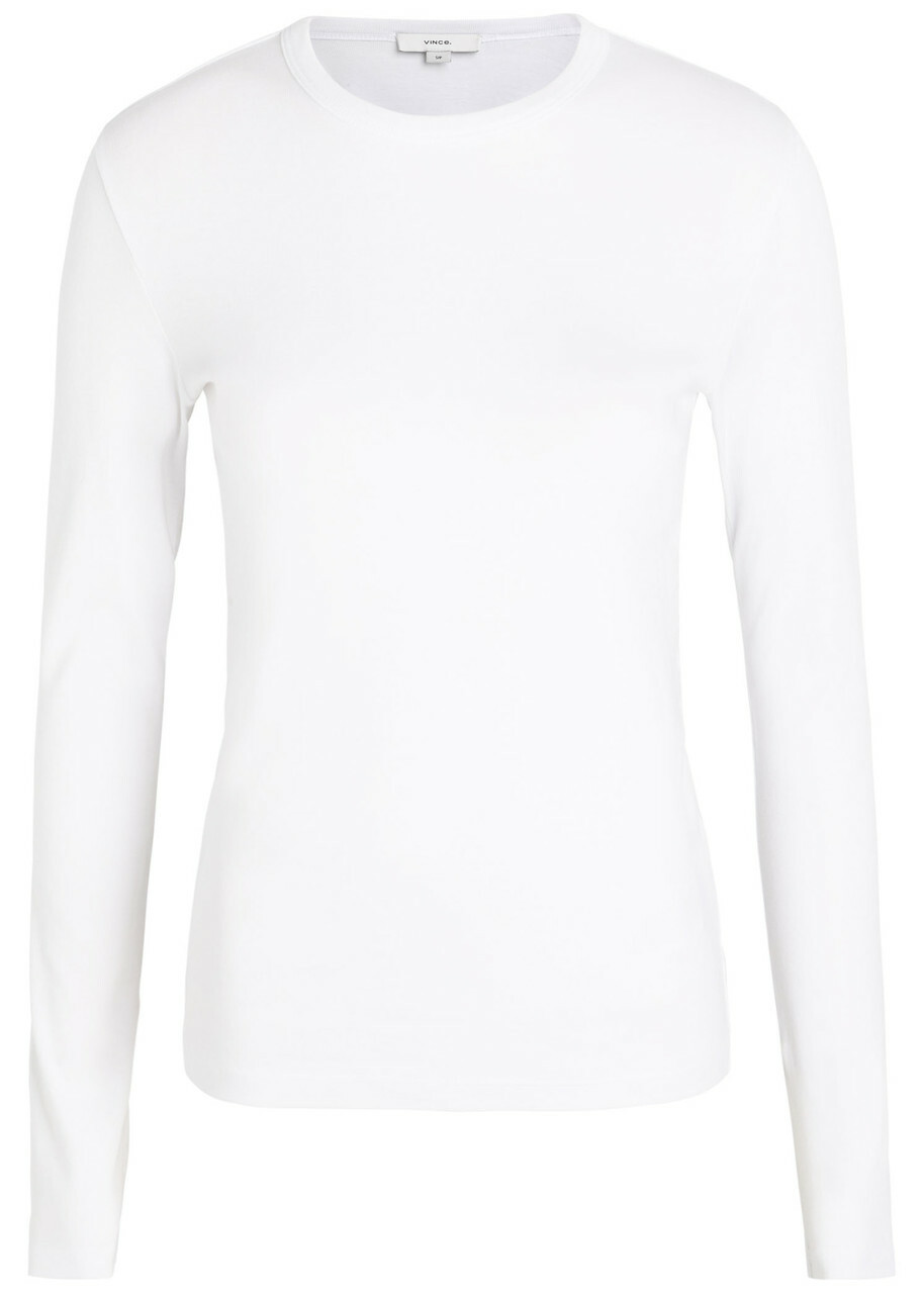 Vince Essential Cotton-blend top White