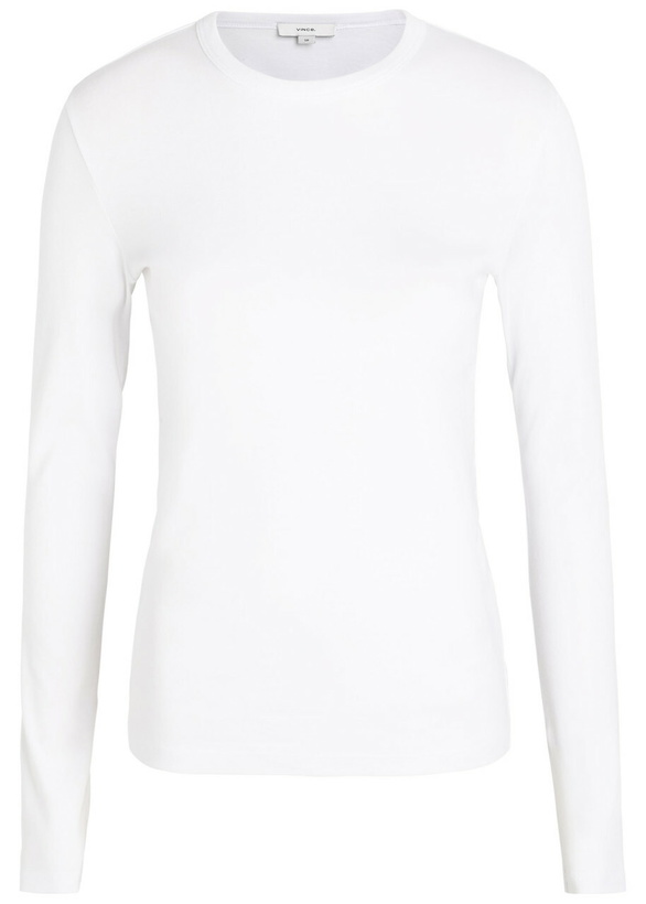 Photo: Vince Essential Cotton-blend top White