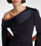 Safiyaa Rinoa caped crépe gown