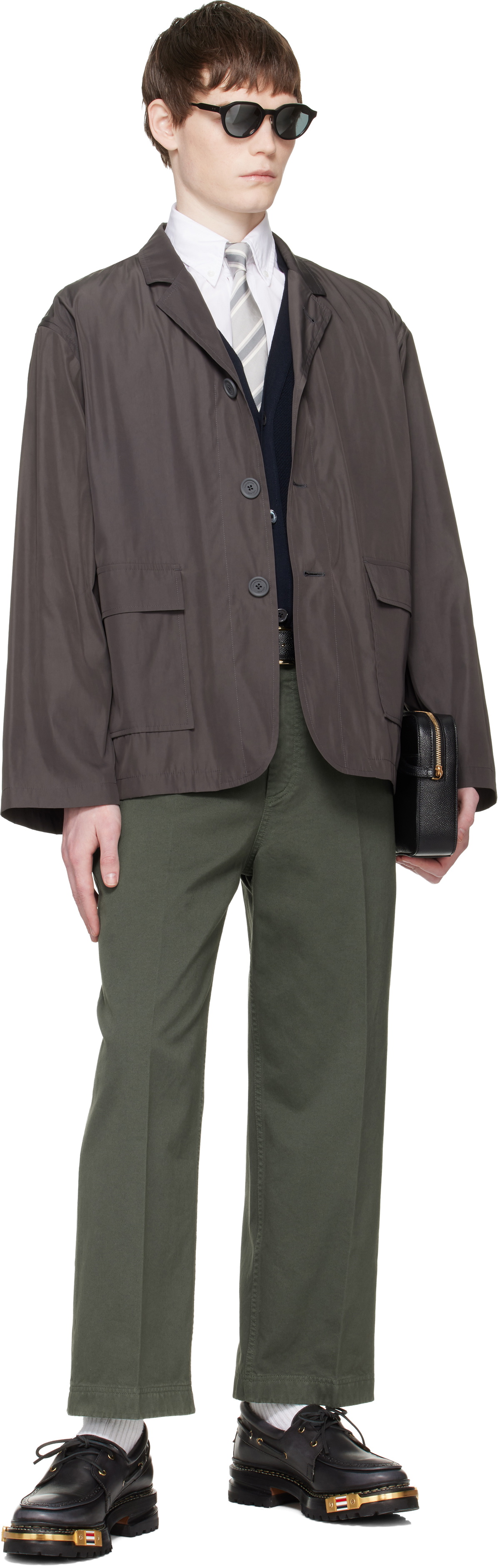 Thom Browne Gray Packable Flap Pocket Blazer