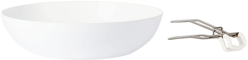 knIndustrie White ABCT Flat Bottom Wok, 32 cm