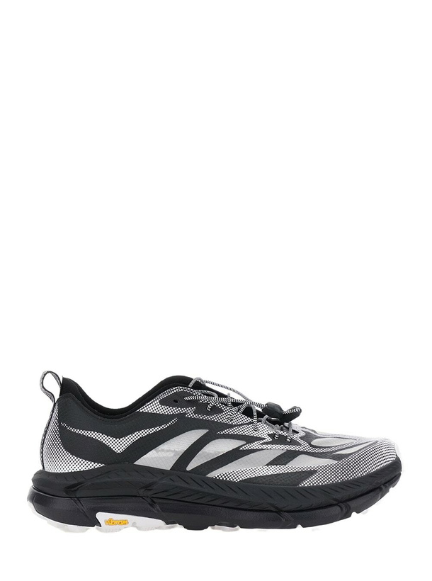 Photo: Hoka mafate Speed 4 Lite Black Low Top Sneakers With Mesh Panels In Tech Fabric Unisex