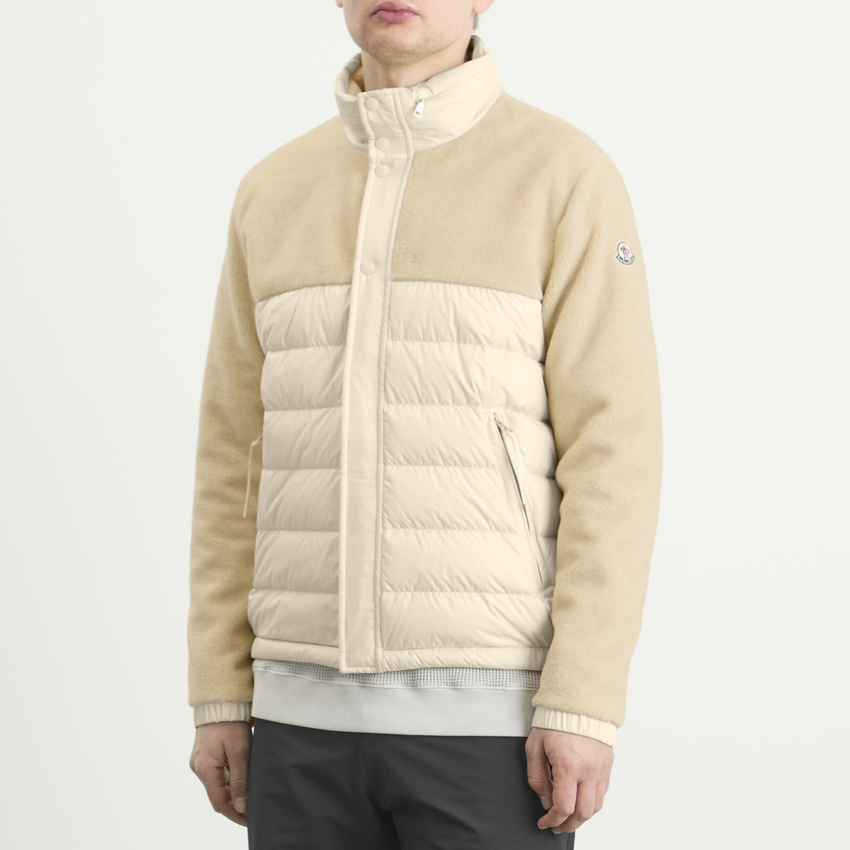 Moncler Men's Mistral Teddy Fleece Jacket in Beige