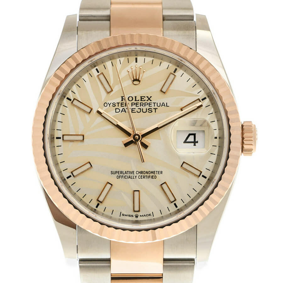 Rolex Datejust 36 Automatic Silver Palm Dial Watch 126231SSPLMO
