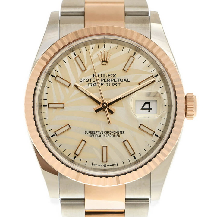 Photo: Rolex Datejust 36 Automatic Silver Palm Dial Watch 126231SSPLMO