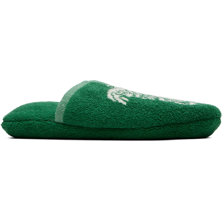 Photo: Versace Green Cotton-Terry Jacquard Slippers