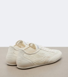 Jimmy Choo Sunny suede-trimmed embellished sneakers