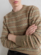 A.P.C. - Andre Striped Wool And Cotton-Blend Sweater - Neutrals