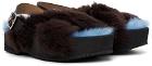 Dries Van Noten Blue & Black Furry Sandals
