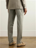 Brunello Cucinelli - Tapered Pleated Cotton-Twill Suit Trousers - Green