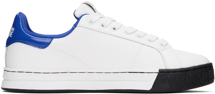 Photo: Versace Jeans Couture White Court 88 V-Emblem Sneakers