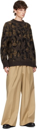 Junya Watanabe Brown Jacquard Sweater