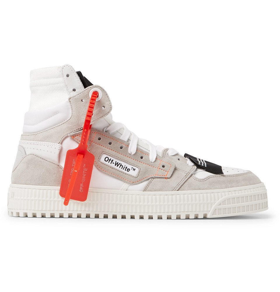 Off-White - Low 3.0 Leather and Canvas High-Top Sneakers - Men