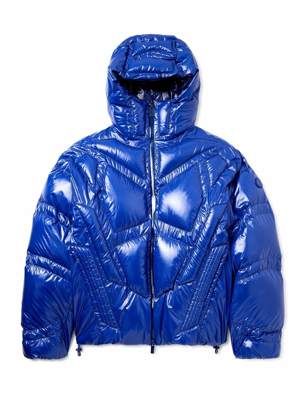 Photo: Moncler Genius - A$AP Rocky Bahianinha Quilted Glossed-Shell Hooded Down Jacket - Blue