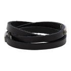 Saint Laurent Black Narrow Multi-Wrap ID Bracelet