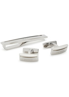 Boss Logo-engraved tie pin and Cufflink set - Silver - One Size