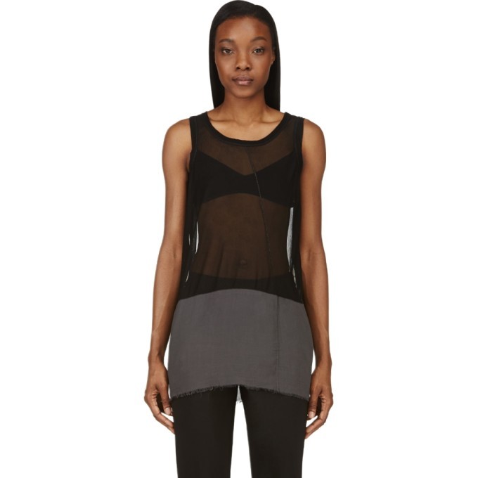 Photo: Nicolas Andreas Taralis Black Mesh Contrast Panel Tank Top