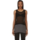 Nicolas Andreas Taralis Black Mesh Contrast Panel Tank Top