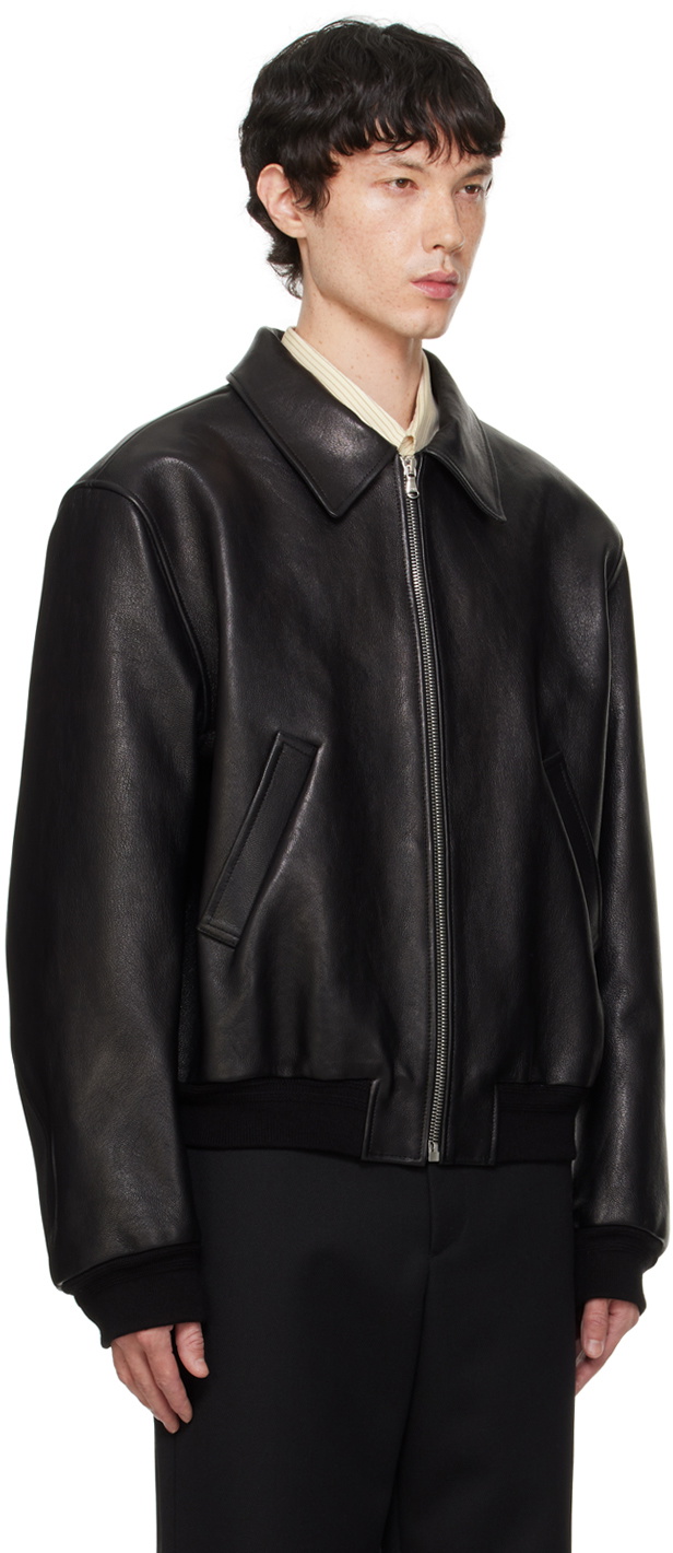 RECTO ジャケット Recto Black Ben Leather Jacket Recto
