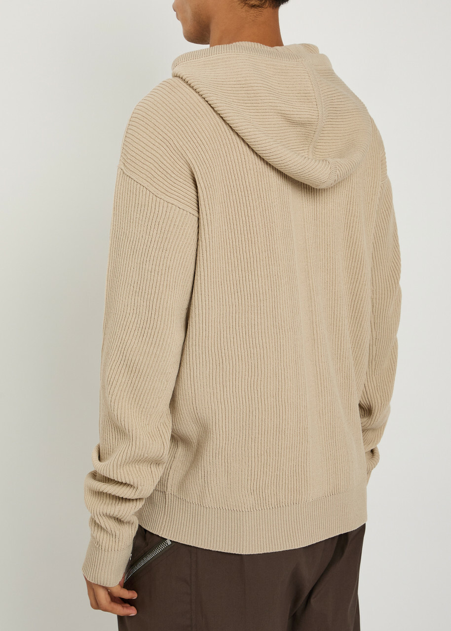 Rick Owens Hooded Wool Jumper Sand