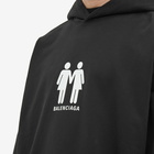 Balenciaga Men's Pride Boxy Hoody in Black/White