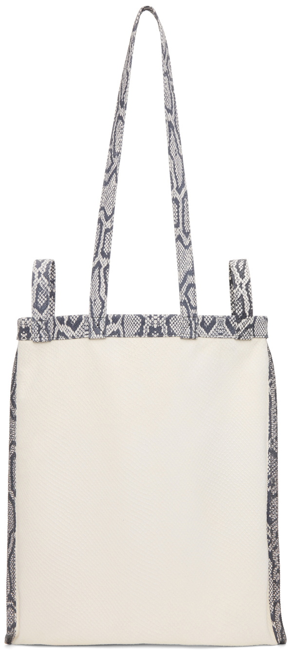 MM6 Maison Margiela Off-White Snake Small Four Handle Berlin Tote