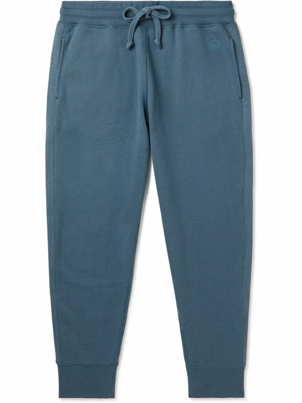 Photo: Kingsman - Tapered Cotton and Cashmere-Blend Jersey Sweatpants - Blue