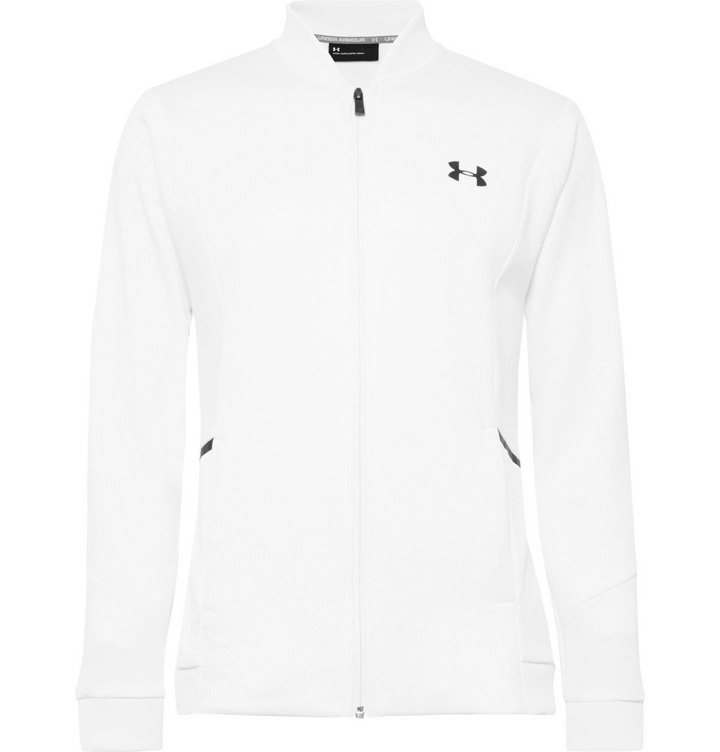 Photo: Under Armour - Forge Jersey-Panelled Piqué Tennis Jacket - Men - White